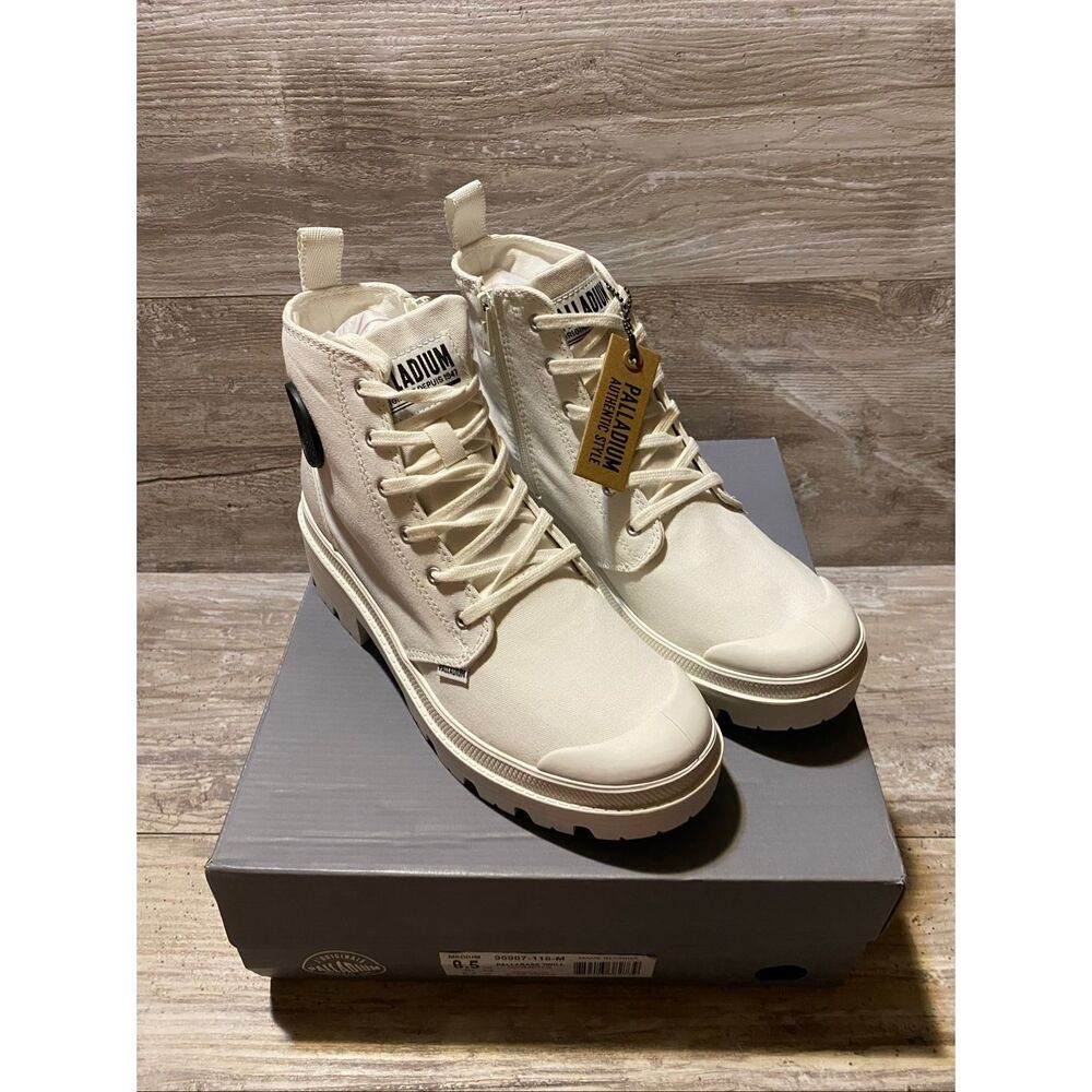 Palladium Star White Pallabase Twill Womens Sneakers Sz 8.5